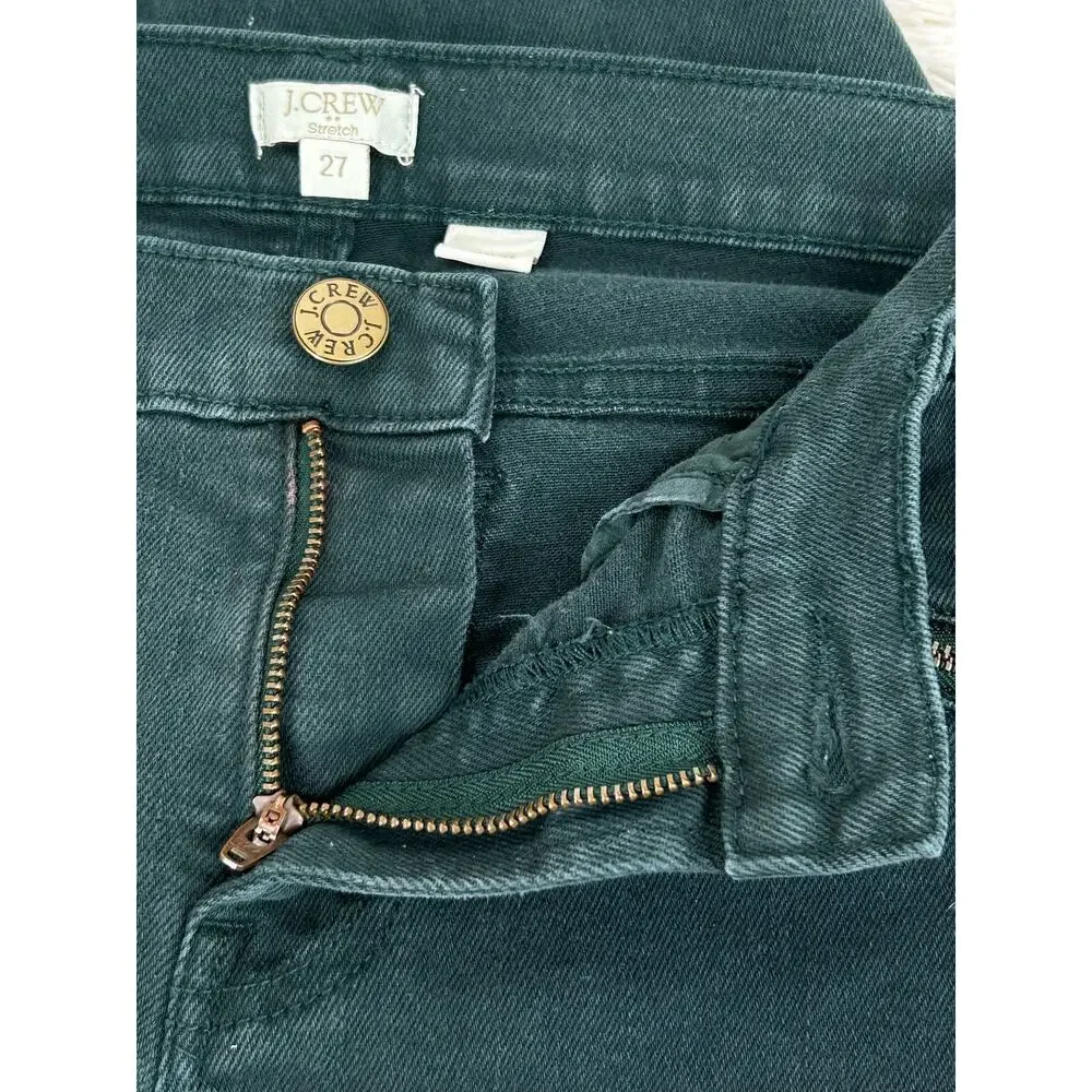 J.Crew Green Skinny Ankle Jeans Sz 27